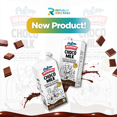 Grandairy New Product Choco Milk advertising branding design food product poster product