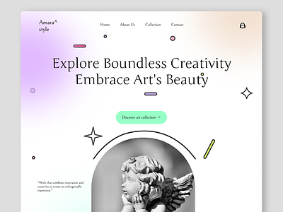 Gallery Amara - Art Gallery Landing Page brand gallery landingpage minimalis promotion simple slicing ui ux website