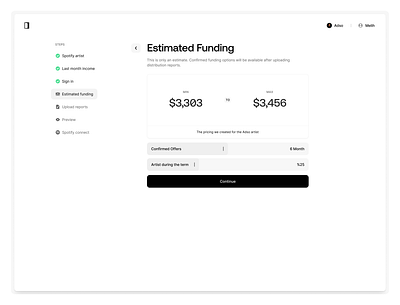 → Funding dashboard onboarding product step steps