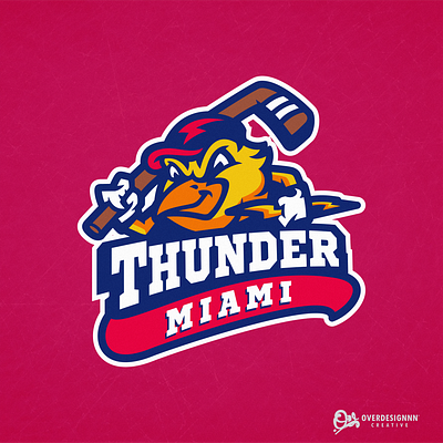 Thunder Miami Logo branding design graphic design hockey hockey logo identity illustration logo mark tshirt vector