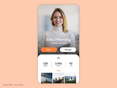 User Profile 006 daily dailyui006 graphic design image modern overlay profile simple ui user ux