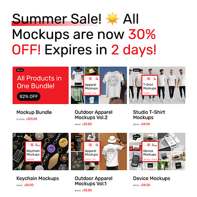 Summer Sale ☀️ apparel branding corporate design device download identity keychain logo mockup mockups packaging poster psd sale stationery t shirt template typography