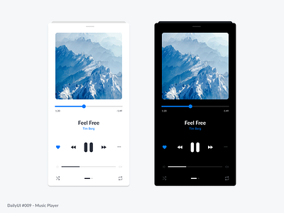 Music Player 009 basic blue daily dailyui dailyui009 dark mode design graphic design light mode music player simple sky ui ux