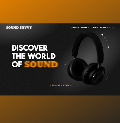 Sound Savvy - headphones landing page design landing page minimalistic ui