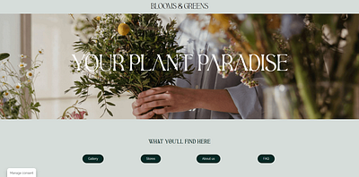 Blooms&Greens - wordpress website for university work minimalistic ui website wordpress