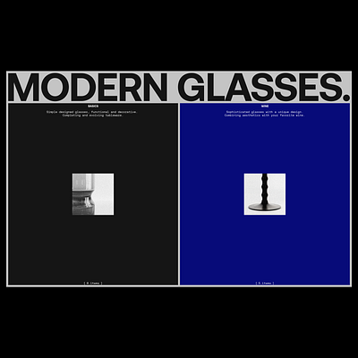 Modern Glasses — Exploration editorial motion ui web design