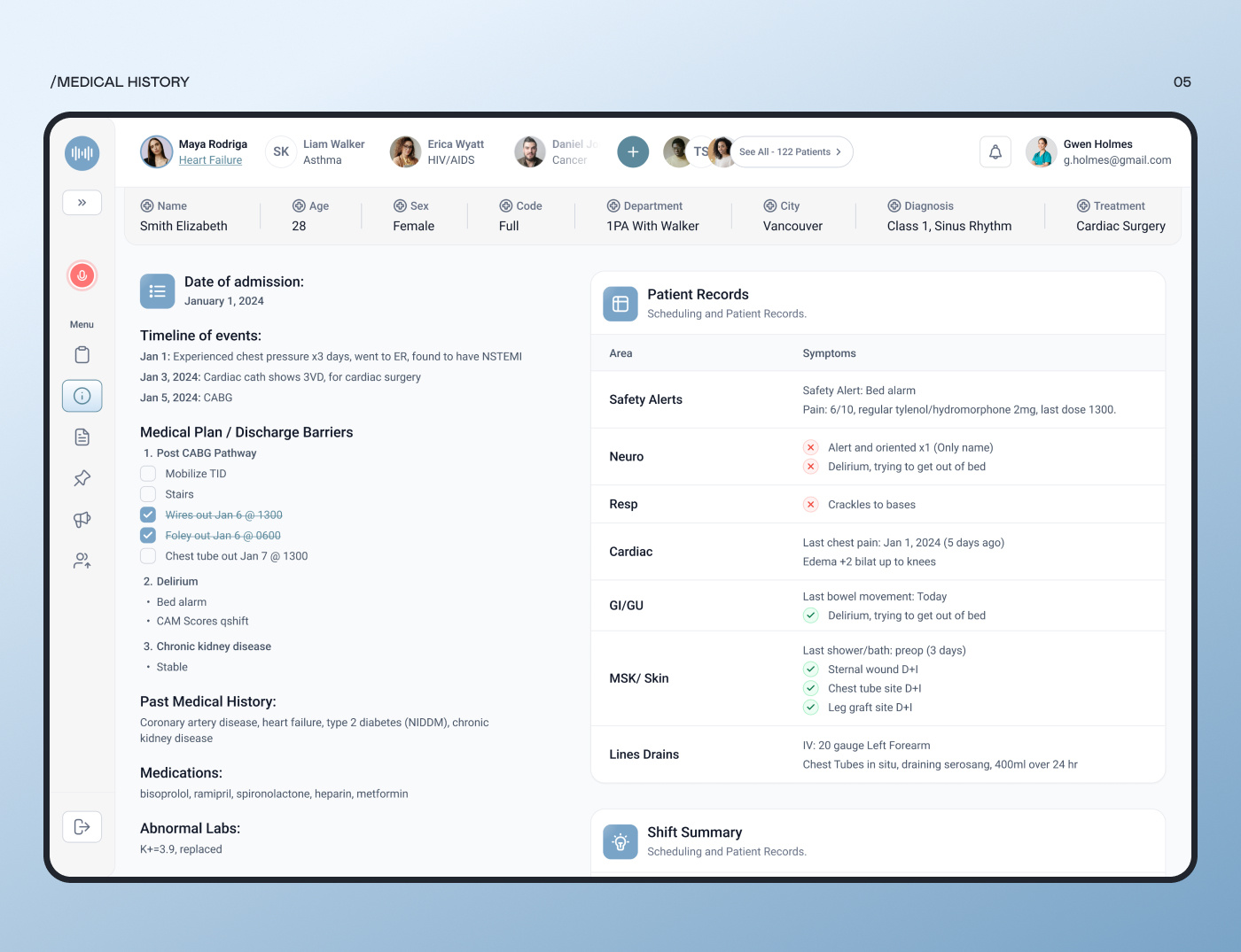 Example of Ehr UX/UI Design Emr Patient Management