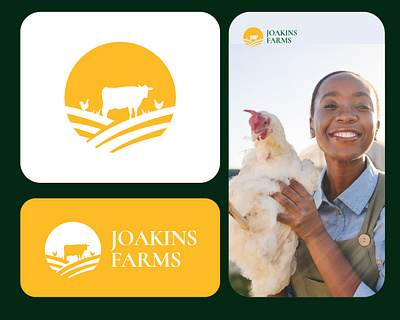 Joakins Farms - Harvesting happiness brand identity branding graphic design logo