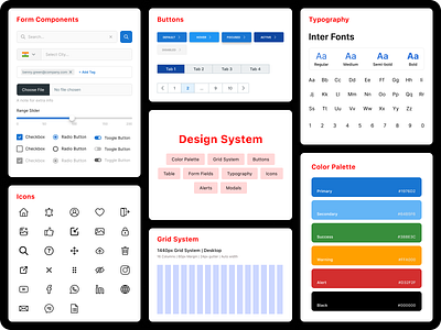 Design System color palette creative design design system font icon mobile slider system typography ui user experience ux web