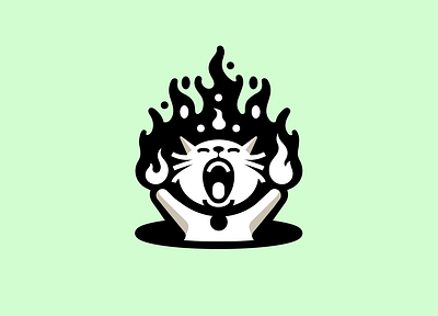 CAT - FIRE - LOGO branding cat design fire graphic design icon identity illustration logo marks symbol ui