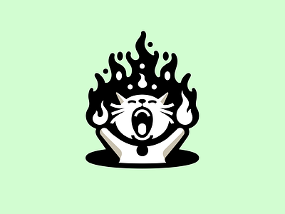 CAT - FIRE - LOGO branding cat design fire graphic design icon identity illustration logo marks symbol ui