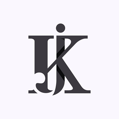 KJ Monogram brand identity branding design glyphs graphic design letters logo logo design minimal monogram negative space serif slab type typography vector