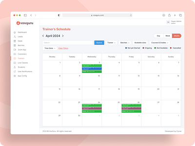 Calendar UI - Appointments appointments calendar dashboard design schedule ui ux