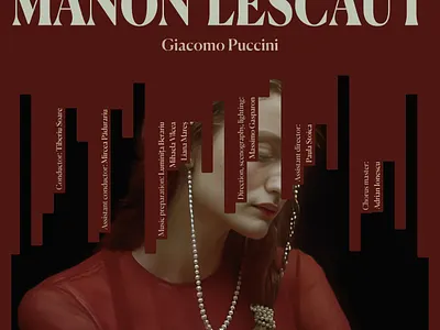 Manon Lescaut. Opera poster best design ecommerce figma graphic design hero section illustration inspiration landing page layout opera photography photopea poster recent red typography ui web design wow effect