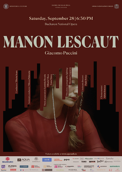 Manon Lescaut. Opera poster best design ecommerce figma graphic design hero section illustration inspiration landing page layout opera photography photopea poster recent red typography ui web design wow effect