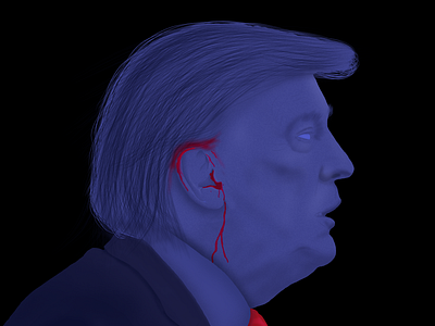 Teflon Trump airbrush america assassination blood donald trump editorial election graphic design illustration news politics portrait president procreate republican trump usa