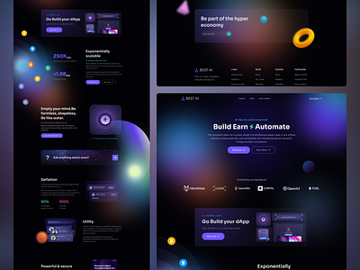 AI landing page ai ai landing page artificial intelligence blockchain landing page technology ui design web3 landing page webdesign website design