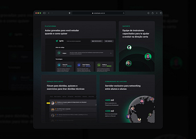 Bento Grid Section bento bento grid dark mode interface programming course rocketseat ui