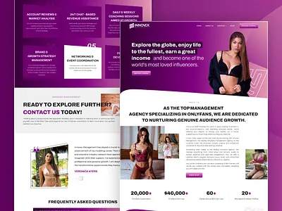 OnlyFans Marketing & Management Agency Website Designs (UI&UX) animation branding design figma graphic design illustration logo onlyfans onlyfans agency onlyfans agency website onlyfans agency website design onlyfans marketing agency responsivedesign ui userinterface ux website design