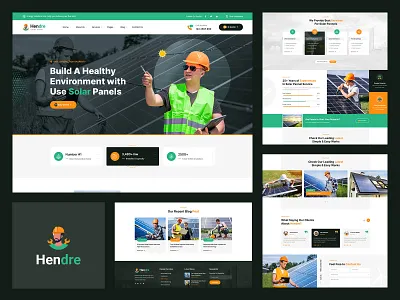 Solar and Renewable Energy Web Template agency website business website cleaning creative digital energy figma template handyman landing page renewable repair solar panel startup ui ux design web template website design