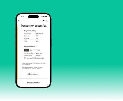 100 days of UI Challenge: day 17 - receipt android app design dailyui ecommerce ios app design mobile native mobile native mobile app receipt retail ui