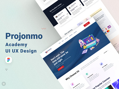 Academy landing page academy e larning education full web graphic design landing landingpage learning study ui uiux webpage website