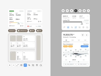 Mining Dashboard UI Elements design interface product service startup ui ux web website