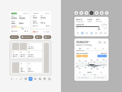 Mining Dashboard UI Elements design interface product service startup ui ux web website