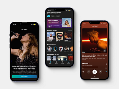 Music Mobile App Design🎵 design mobile app music music app music player ui ui design uiux