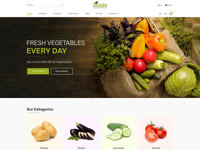 Fresh Harvest Organics Vegetables website design 3d banner branding cart design footer fresh fresh harvest fruit graphic design header illustration logo menu motion graphics organics ui vector vegetables. veggies