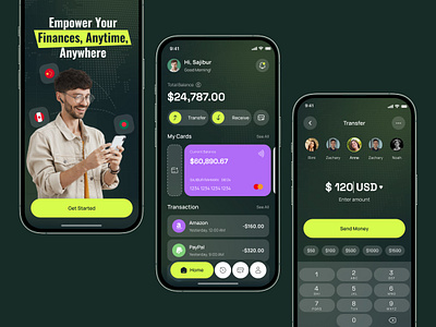 Financial Management App app app design banking digital banking digital wallet e wallet finance finance app fintech minimal design mobile app mobile banking online payment payment payment app ui ux visual interface wallet wallet app