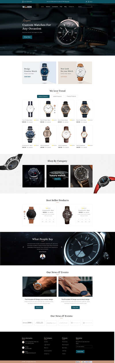 Timeless Elegance - Discover Your Perfect Watch Website Design banner best seller blog branding categories collection design footer graphic design header logo menu motion graphics products shop ui ux vector watch