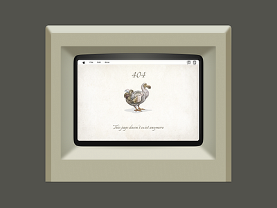 Daily UI #5 - 404 Page 404 dodo error screen oldschool