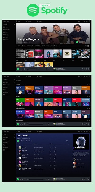 Improved Spotify homepage