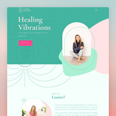 Healing Vibrations branding design doctor feminine healing landing page logo page site ui ux web webdesign website