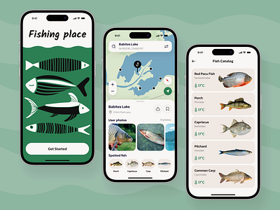 Fishing App: animation app app design app ui design mobile mobile app mobile app design mobile design mobile ui ui ui ux ui ux design ux