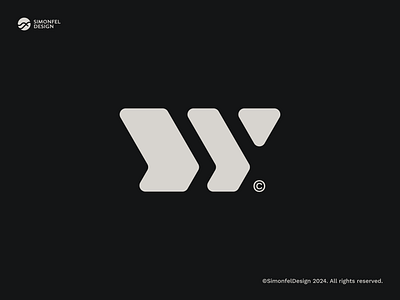 W Lettermark Concept (for sale) black and white clean convergence flat focus forward icon lettermark logomark minimal modern momentum progression rounded sport tech w w logo wi wm