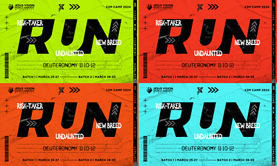 RUN - Variation Posters active apparel camp church graphic design illustration poster sports summer variations youth