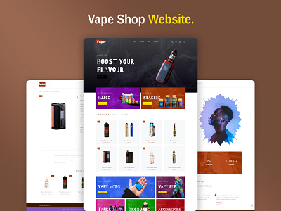 Vape Shop Theme Template branding design ecommerce illustration ui web design website design website template woocommerce wordpress