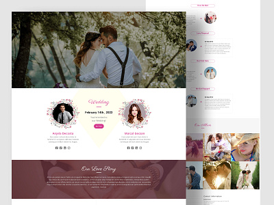 Our recent project for Wedding WordPress website homepage landing page portfolio ui user experience user interface ux ux design web design web layout web marketing website website design wedding planner wedding website