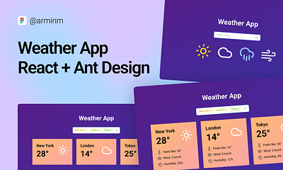 Weather App React + Ant Design ant design components