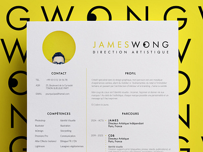 TU VEUX VOIR MON CV ? branding cv cv design design graphic design identity illustrator resume resume design yellow