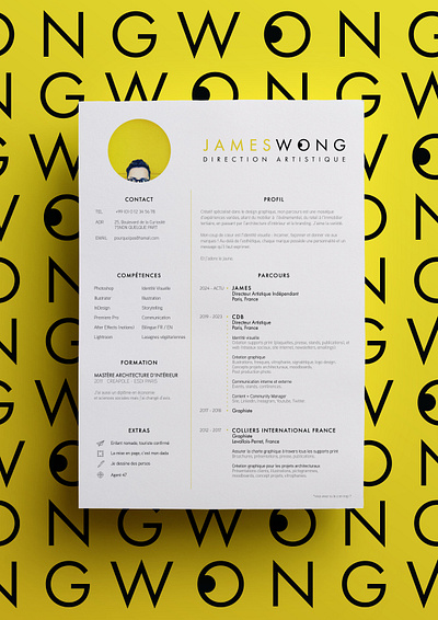 TU VEUX VOIR MON CV ? branding cv cv design design graphic design identity illustrator resume resume design yellow