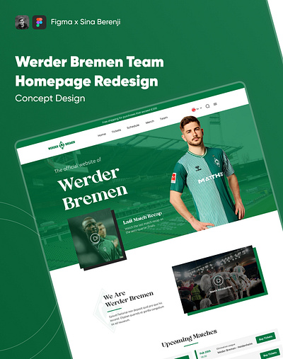 Werder Bremen Team's Website | Homepage Redesign figma football football website homepage redesign soccer sports sports website ui uiux ux web website redesign werder bremen