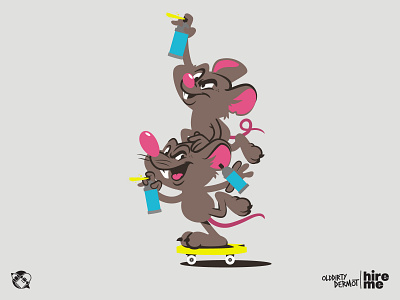 WIP.. Rat pack character design graffiti graphics illustration rats skateboarding t shirt design tee design vector vector design