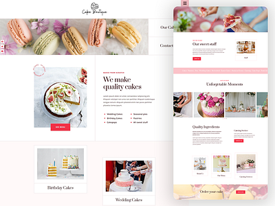 Cake Website 🍰 bakery cake elementor pink sweets website