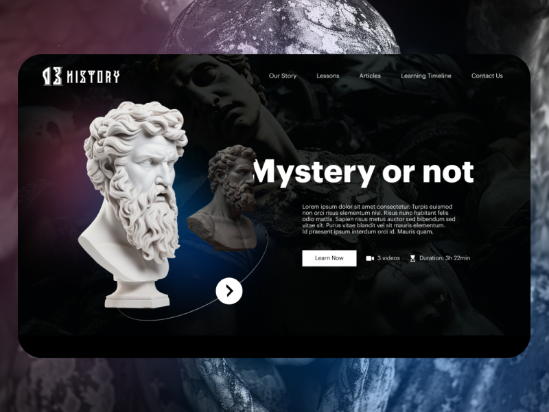 Website for history lessons - UI/UX - Concept design courses figma greek ui ui design ux ux design web design website design