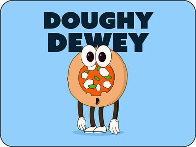 Doughy Dewey basil cartoon character character design dough illustration mozarella neapolitan pizza