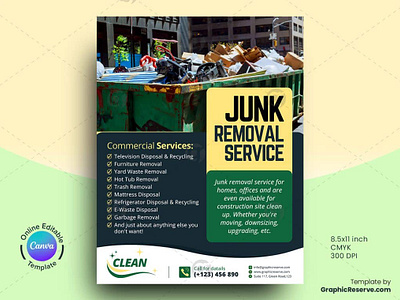 Junk Removal Flyer Canva Model Layout cleaning service flyer cleaning service flyer design house cleaning flyer junk removal flyer power washing flyer pressure washing flyer pressure washing flyer design