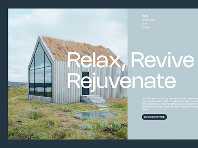 FORYNGE – Concept Nordic Cabin cabin clean composition golden canon grid grid landigpage layout minimal nordic cabin tinyhouse typography ui webdesign website